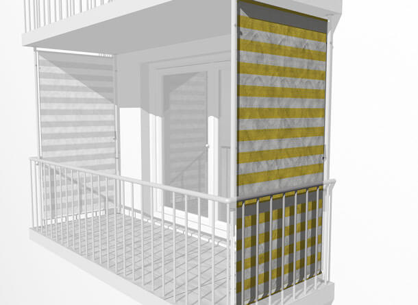 Telo della tenda da sole per il lato giallo-bianco